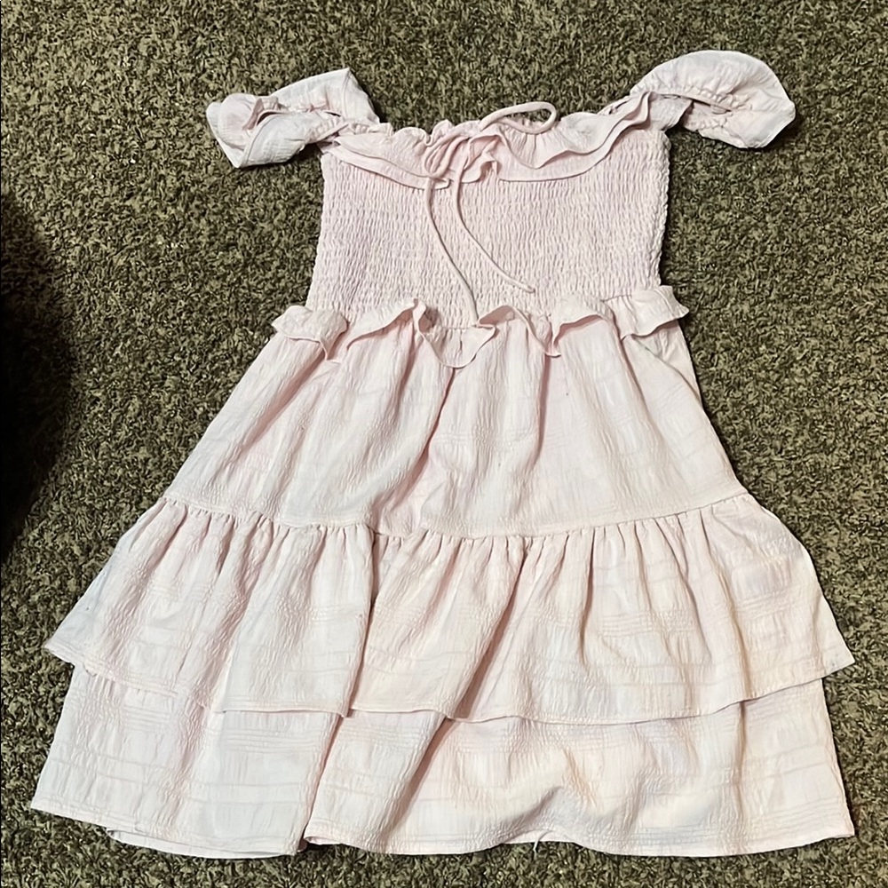 Forever 21 Pink Off-Shoulder Puff Sleeve Sundress